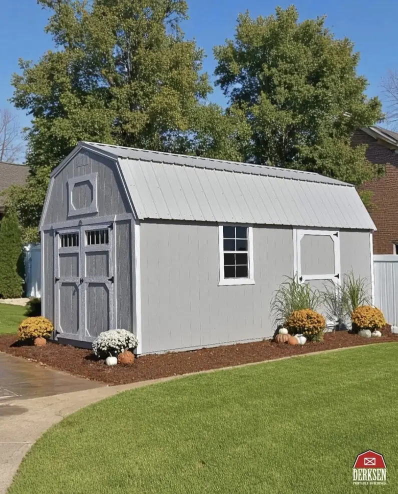 Derksen 14x32 cabin shed in Nebraska